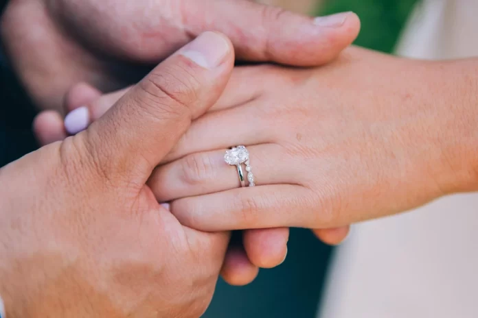 Diamond couple and engagement rings