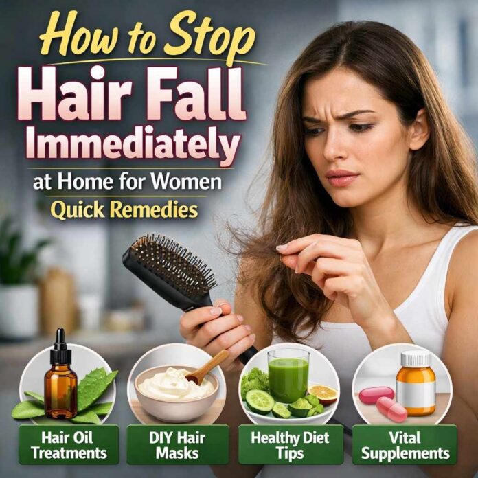 How to Stop Hair Fall Immediately at Home for Women: Quick Remedies How to Stop Hair Fall Immediately at Home for Women